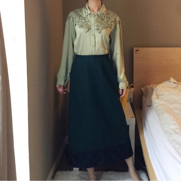 Pendleton 100% Wool Teacup A-Line Flared Midi Skirt Petite 0P 2P 4P XSP SP - Picture 4 of 8